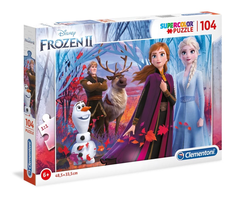Clementoni 27274 Supercolor Disney La Reine des Neiges 2 104 Pièces Puzzle du Film d'Animation Jeu de Création et Logique pour Enfants à partir de et Plus