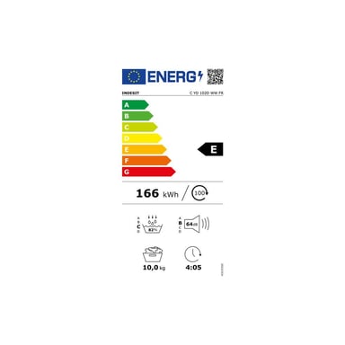 Sèche-linge, Pompe à chaleur, 10 KG, A+/ E, Interface Small Digit, xx d INDESIT - CYD102DWWFR