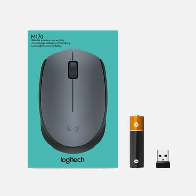 Logitech M170 Grey-K souris Ambidextre RF sans fil Optique 1000 DPI