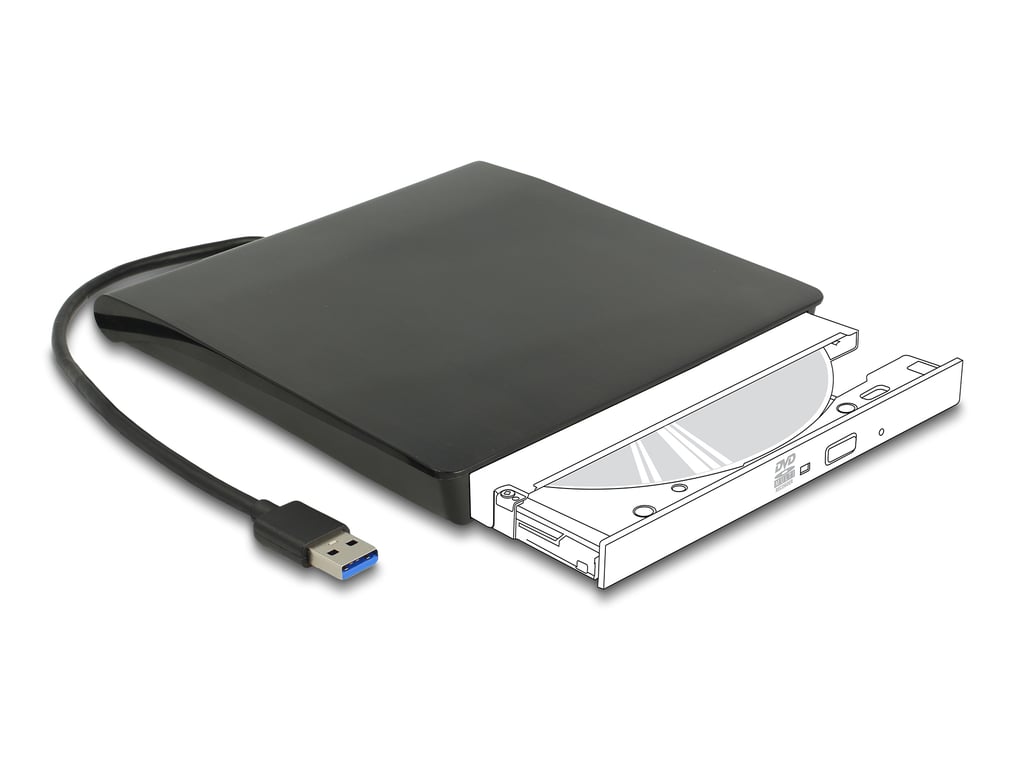 DeLOCK Boitier externe pour 5.25? Slim SATA Drives 12 7 mm à SuperSpeed USB 5 Gbps Type A mâle Neuf - vue 2