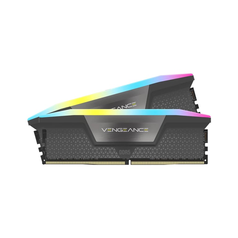 DDR5 CORSAIR VENGEANCE RGB 16GB (2 x 8 GB) 6000 AMD-XMP CL36 GRIS - Neuf