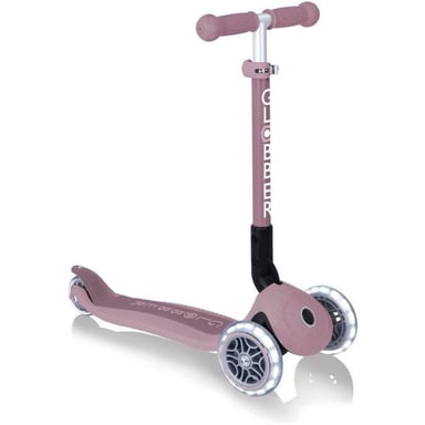 Trotinette 3 roues GLOBBER Junior Foldable Rose/Berry avec guidon réglable, roues LED multicouleur sans piles (dynamo) - Neuf