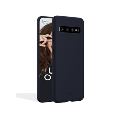 JAYM - Coque Silicone Premium Bleue pour Samsung S10 Plus -100% Silicone et Microfibre - Renforcée et Ultra Doux