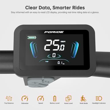 Vélo Électrique Foride Xtremer 2, Moteur 250W, Batterie 36V 15.6Ah, Pneus 27.5''X2.35'', Autonomie 120 km, Transmission Shimano 24 vitesses, Frein à disque hydraulique, Convient aux déplacements quotidiens