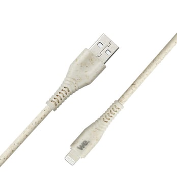 WE Biosourced Cable USB A a Lightning 2.4A, certificado MFi - Cable y embalaje fabricados con productos ecológicos - Longitud 1 Metro
