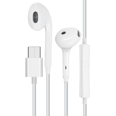 Auriculares con cable USB-C Micrófono Botón Multifunción Oppo Blanco