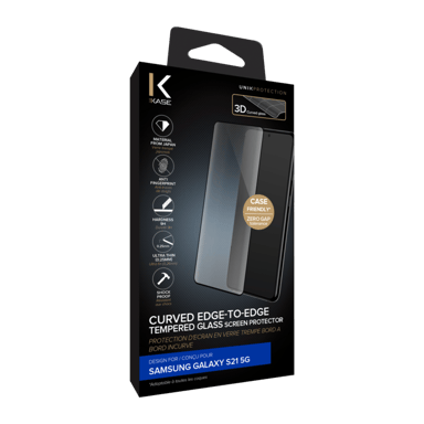 Protection d'écran en verre trempé Bord à  Bord Incurvé pour Samsung Galaxy S21 5G, Noir