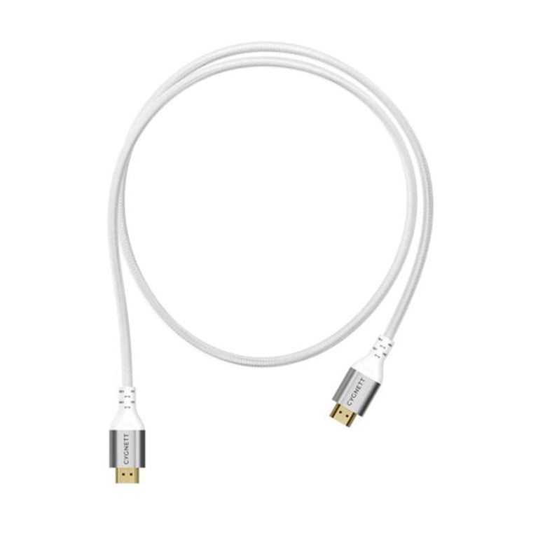 CYGNETT Cable de nailon trenzado HDMI a HDMI 8k 48 Gbps de 1,5 m Blanco - Nuevo