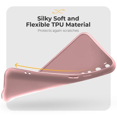 Moozy Minimalist Series Coque en silicone pour OnePlus Nord, Rose Beige – Finition mate fine et souple en TPU