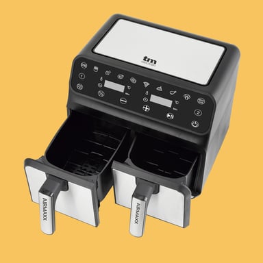 TM Electron TMPFR 200 friteuse Double 8 L Autonome 1700 W Friteuse d'air chaud Noir, Acier inoxydable