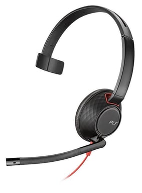 POLY Blackwire 5210 Casque Avec fil Arceau Appels/Musique USB Type-A Noir, Rouge