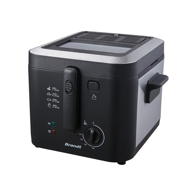 FRITEUSE CLASSIQUE 1600W 2,5L 900GR TH° HUBLOT COUVERCLE DEMONTABLE BRANDT - FRI25X2 - Neuf