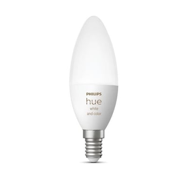 PHILIPS Hue White & Color Ambiance - Lampadina LED connessa a fiamma E14 - 5,5W - Compatibile con Bluetooth