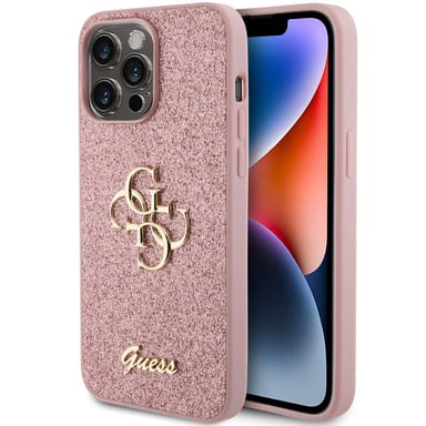 Custodia per iPhone 15 Pro Max Glitter con logo in metallo
