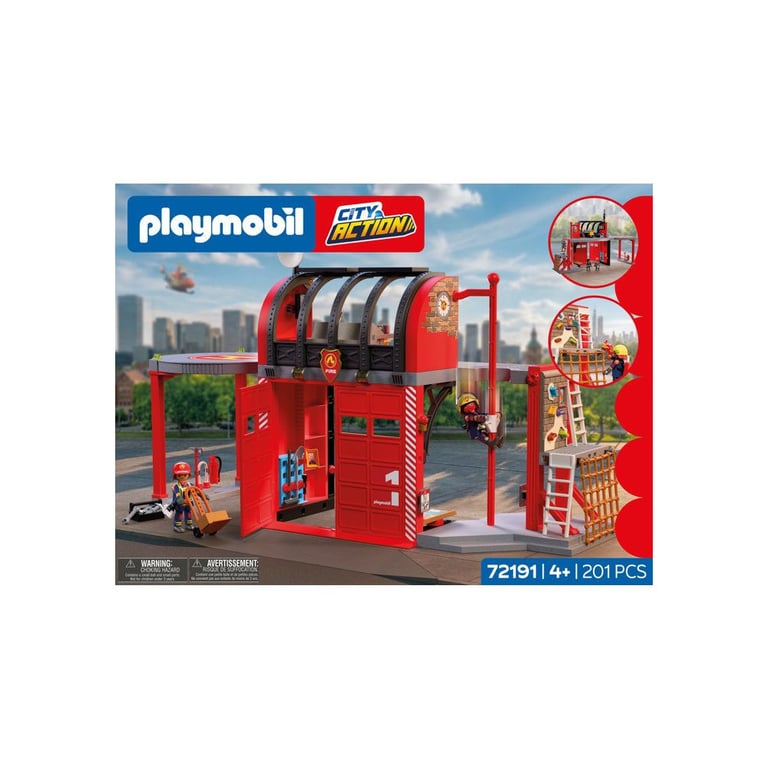 Playmobil 72191 Grande caserne de pompiers City Action les pompiers 201 pièces dès 4 ans Rouge - vue 7