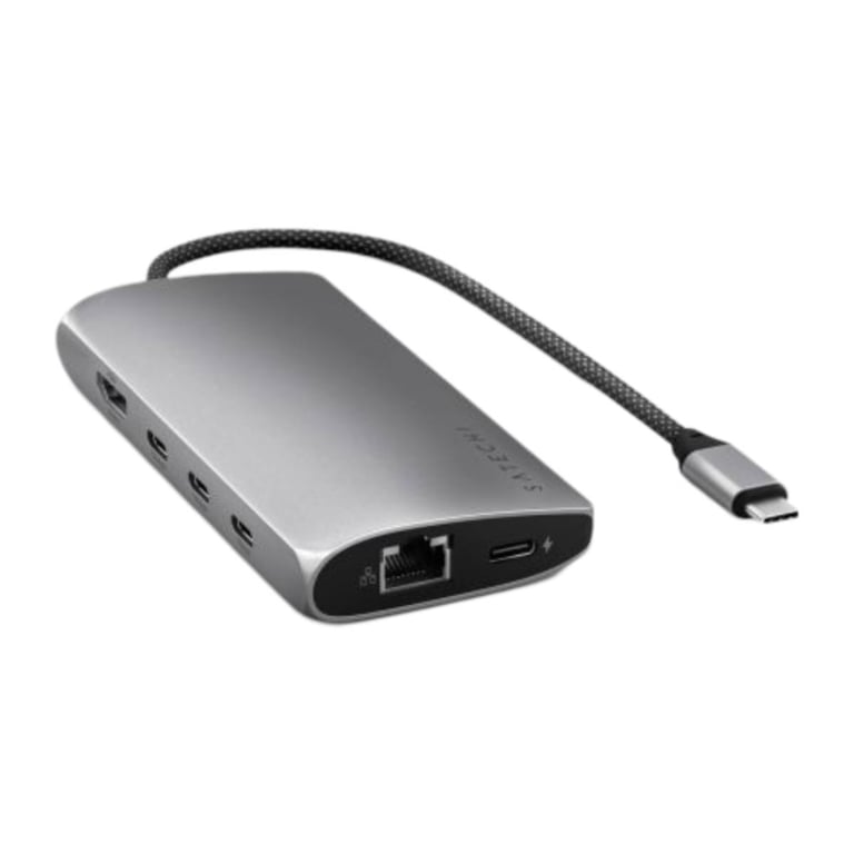 Adaptateur Multiports avec 4 Ports USB-C vers Ethernet V3 Gris - Neuf