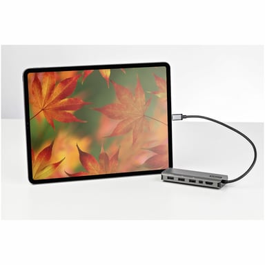StarTech.com Adattatore multiporta USB-C - Da USB-C a HDMI o Mini DisplayPort 4K 60Hz - Alimentazione passante 100W - Hub USB a 4 porte 10Gbps - Mini Dock USB Type-C - Cavo integrato da 30 cm