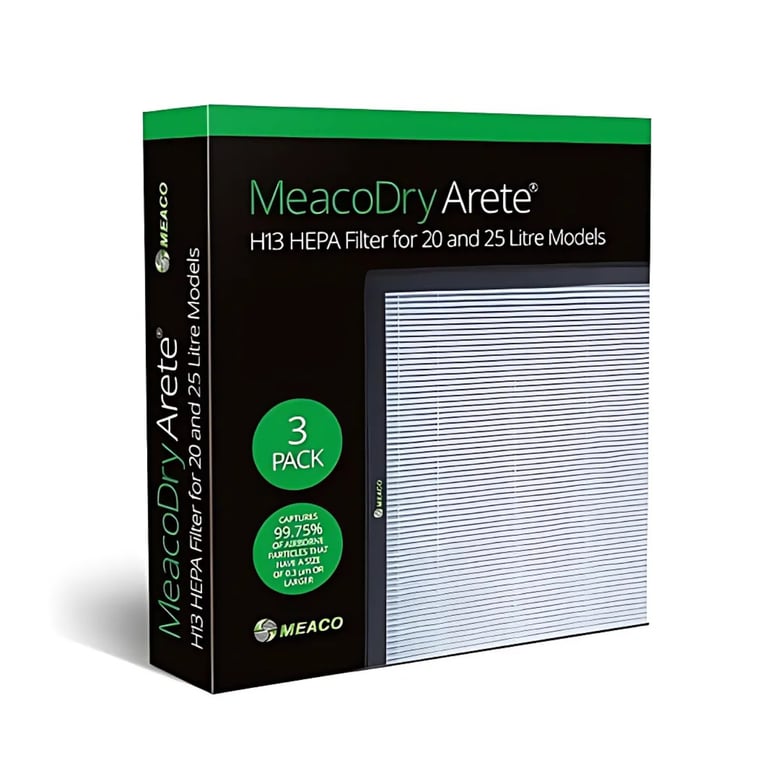 Filtre à actif MeacoDry Arete compatible avec les déshumidificateurs de et pack de 3 unités élimine les odeurs et améliore la qualité de 'air Neuf