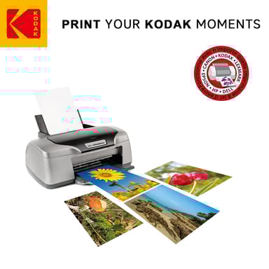 KODAK Instant Photo Papers - Paquete de 25 hojas de papel fotográfico - Formato 21 x 29,7 cm (A4) - Acabado brillante - 180 g/m² - Compatible con impresoras de inyección de tinta ''
