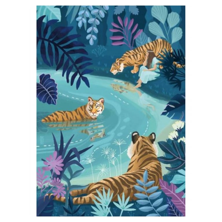 Puzzle 1000 pièces : Tigres Au De Lune Juratoys Janod - vue 2