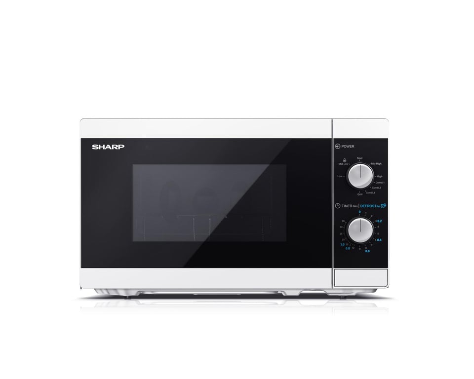 Micro-Ondes Grill Sharp YC-MG01E-W – Capacité 20 L, Puissance 800 W, 5 Niveaux