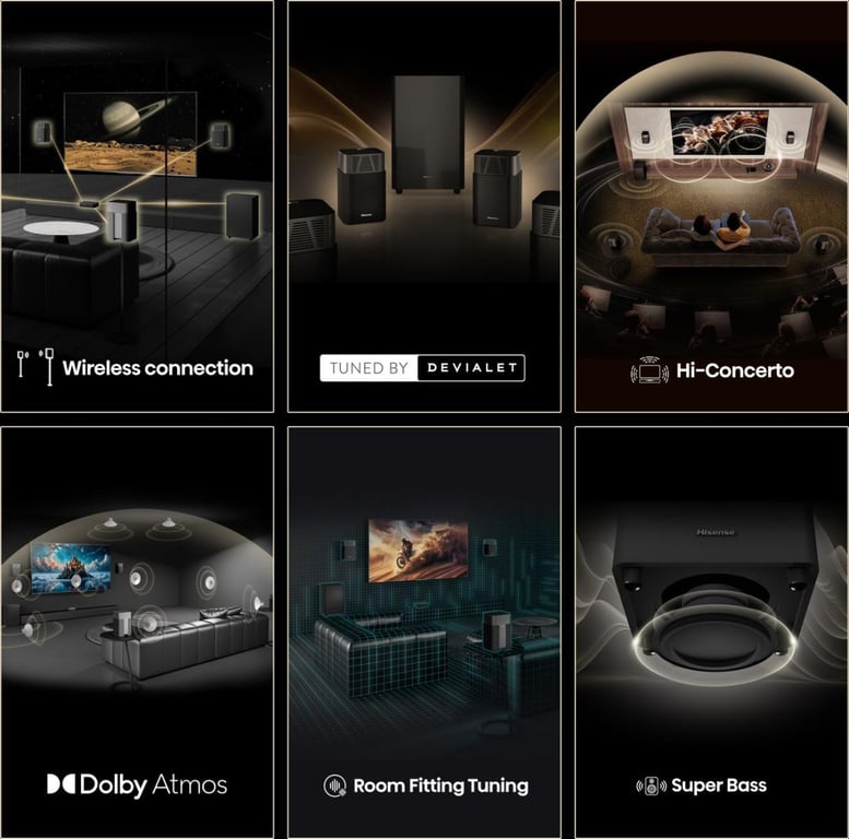 Système Home Cinéma Hisense HT-SATURN – 4.1.2 CH, Dolby Atmos, 720W - vue 5