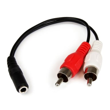 StarTech.com Cavo a Y da Mini-Jack 3,5 mm a 2x RCA 15 cm - Adattatore audio da Mini-Jack (F) a 2x RCA (M)