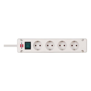 Brennenstuhl Regleta con 4 tomas Bremounta Universal inclinadas 90° 1,5m Blanco