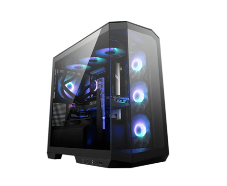 Tour mid-tower ACADIA PC COMET 6 ventilateurs ARGB Verre trempé USB-C Noir
