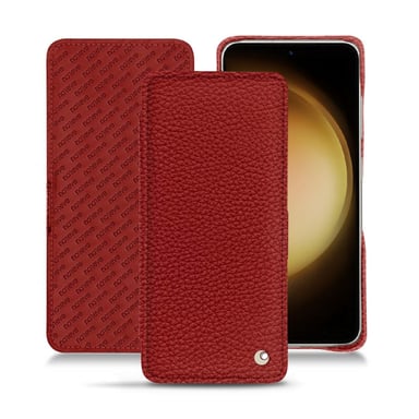 Housse cuir Samsung Galaxy S23+ -  - Rouge - Cuir grainé