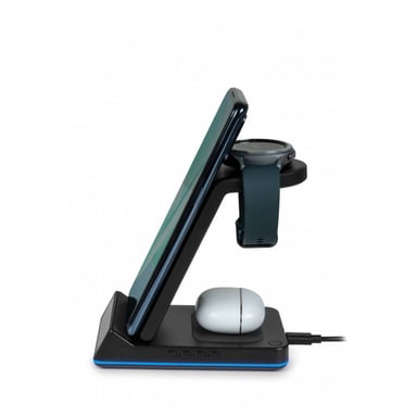 Station de Charge 4 en 1 et Réveil Personnalisable Android Noir