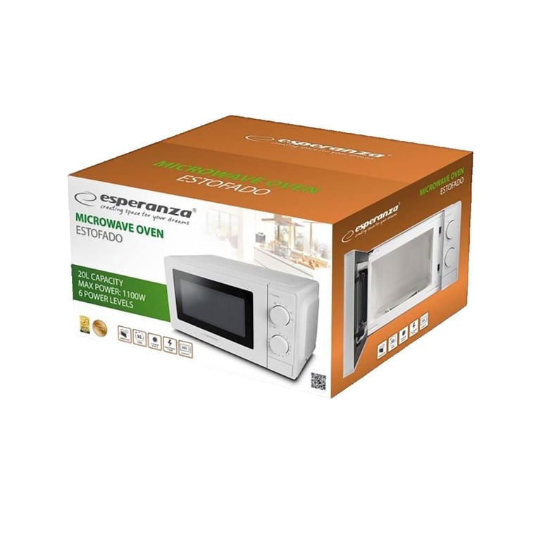 Micro-Ondes Simple Esperanza EKO011 – 700W, 20L, Contrôle Mécanique - vue 4