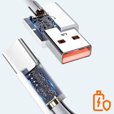 Câble USB vers USB-C Intensité 6A Charge et synchronisation 1m Xiaomi Blanc