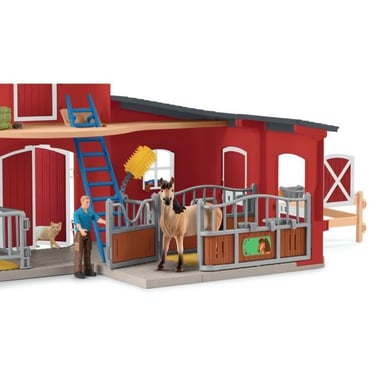 Coffret Box avec Jument Mustang, Figurine réaliste, Taille 24 cm,  42724 Farm World, Des 4 ans