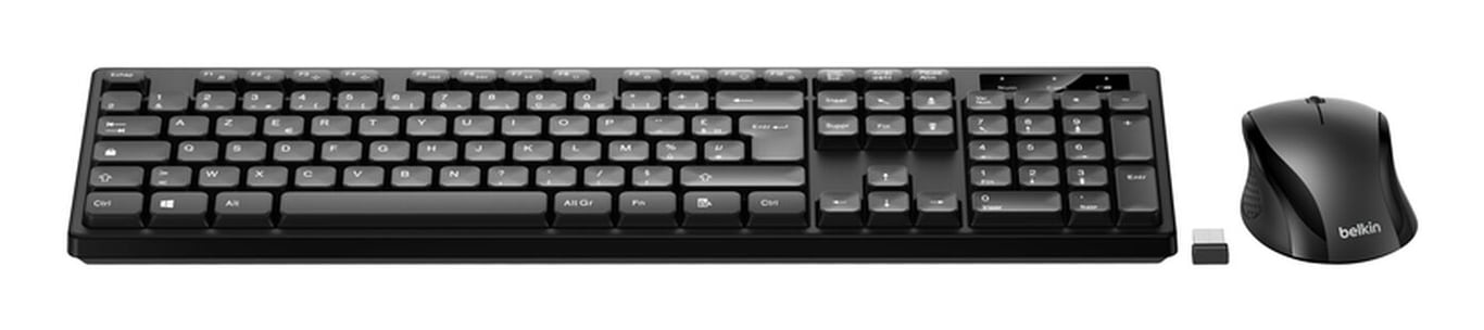 Belkin Pack Clavier AZERTY et Souris Sans Fil Compatible Windows / macOS Pratique