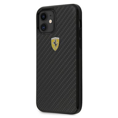 Funda Ferrari para iPhone 12 mini 5,4'' en carbono real sobre la pista