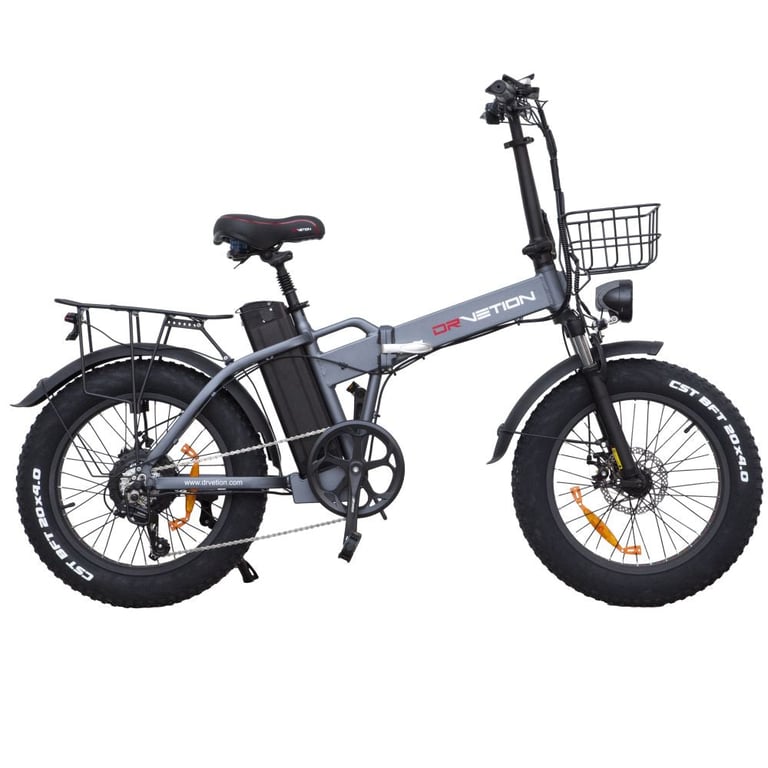 Bicicleta Eléctrica DrveTion AT20 - Potencia 750W Batería 48V20Ah Autonomía 60-90KM Frenos de Disco - Negro Gris