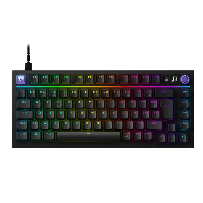Clavier gaming filaire Logitech G G316 X 75 AZERTY 75% noir RGB hot-swap PBT 8 kHz - Neuf