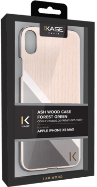 Coque en bois de frêne pour Apple iPhone XS Max, Vert forêt