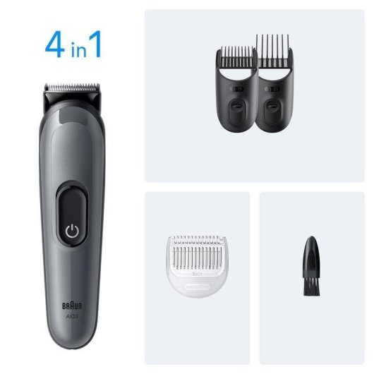 Tondeuse Tête Braun AIO3500 Sans Fil 50min Sec 14 Réglages Peigne Guide - vue 4