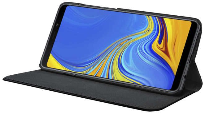 Folio a conchiglia con slot per schede e supporto per Samsung Galaxy A9 2018, nero