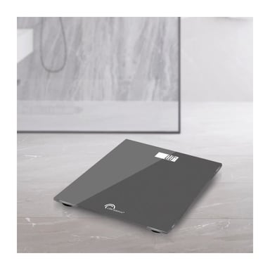 Pese-personne électronique - LITTLE BALANCE - 160 kg max - plateau verre trempé - couleur gris