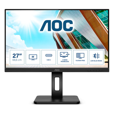 AOC U27P2CA écran plat de PC 68,6 cm (27'') 3840 x 2160 pixels 4K Ultra HD LED Noir