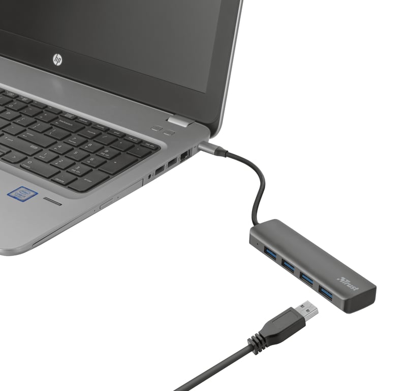 Trust 23328 hub & concentrateur USB 3.2 Gen 1 3.1 Gen 1 Type A 5000 Mbit/ Neuf - vue 3