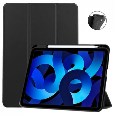 Etui cover Apple iPad 11 pouces 2025 / iPad 11 A16 Smartcover noir avec porte stylet - Housse noire coque de protection iPad 11eme generation - Accessoires pochette