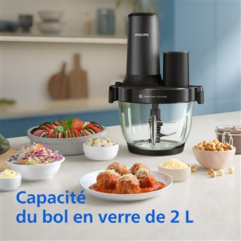 Tritatutto ibrido Philips 5000 Series HR1507/00 6 in 1 nero 650 W ciotola in vetro 2 L