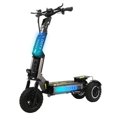 Trottinette électrique tout-terrain OOTD T30 à 3 roues, double moteur 1600 W, 13 pouces, 60 V, 31,2 Ah, pour adulte
