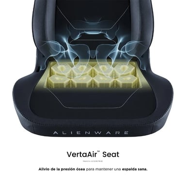 Sedia gaming Vertagear Alienware S3800 HygennX – Ergonomica, Supporto lombare ContourMax™, Seduta ventilata VertaAir™, Tessuto antibatterico
