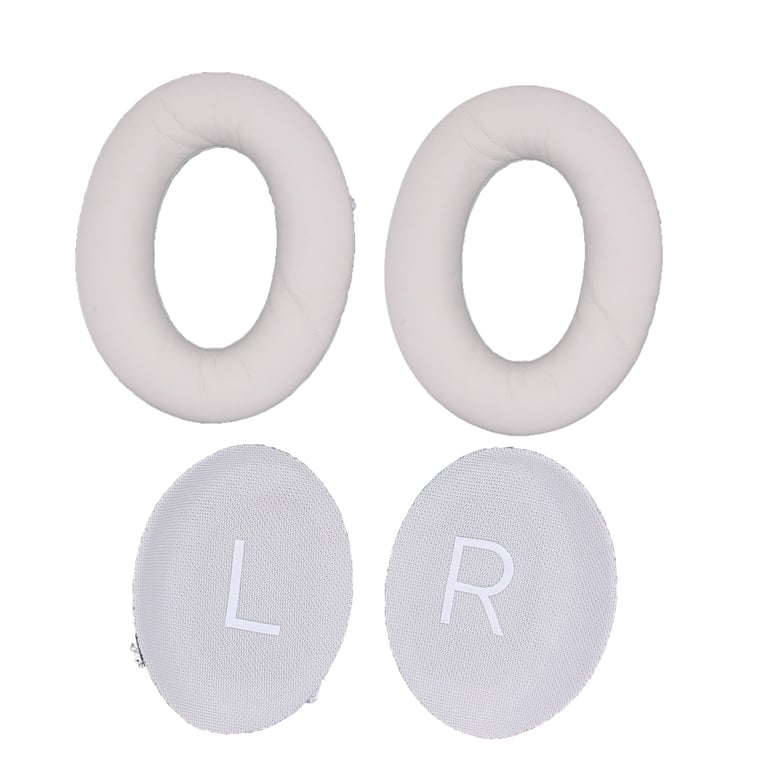 "Coussinets d'oreille en cuir protéiné pour casque Bose QuietComfort 45 White - Neuf"