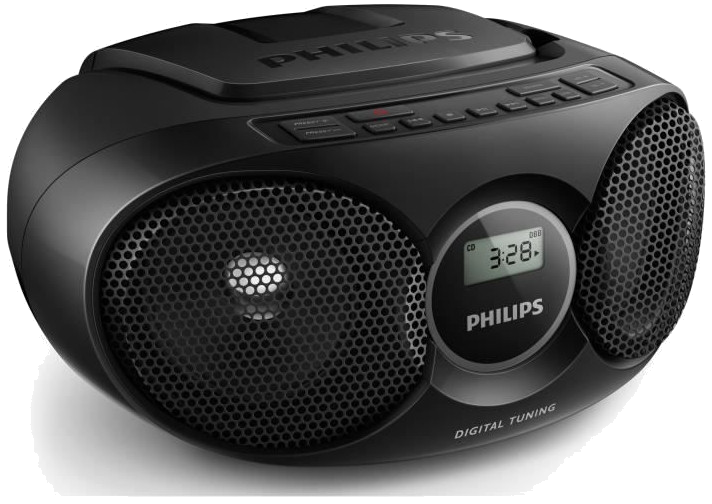 PHILIPS AZ215B/12 Lecteur CD avec tuner numérique et entrée audio 3,5 mm - Noir